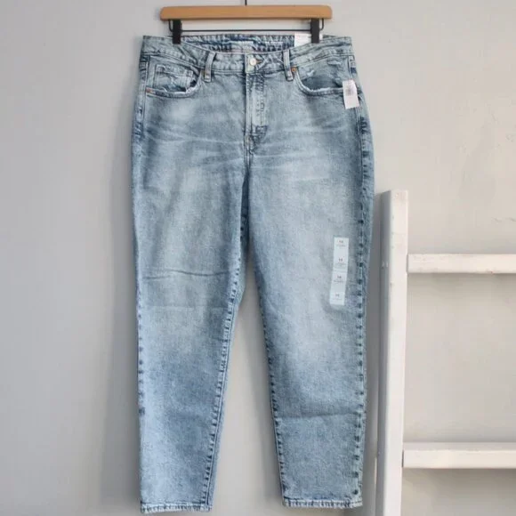 Old Navy High-Waisted OG Straight Ankle Jeans Light Blue Vintage Wash sz 14 NWT - Picture 1 of 9